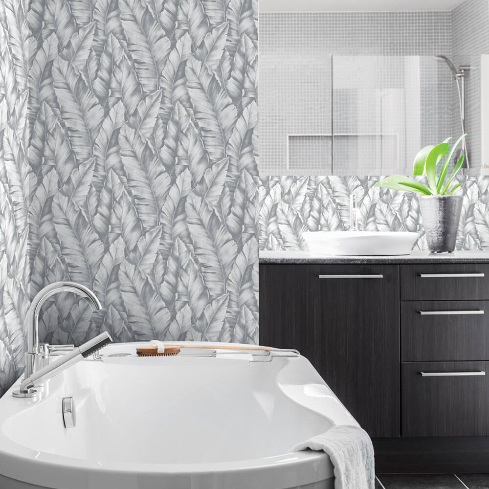 
                  
                    NW37908 Baha banana leaf peel and stick removable wallpaper bathroom from NextWall
                  
                