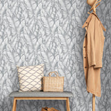 NW37908 Baha banana leaf peel and stick removable wallpaper entryway from NextWall