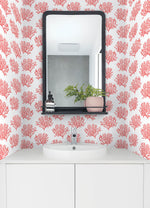 NW38001 coastal coral reef peel and stick removable wallpaper bathroom from NextWall