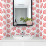 NW38001 coastal coral reef peel and stick removable wallpaper bathroom from NextWall