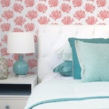NW38001 coastal coral reef peel and stick removable wallpaper bedroom from NextWall