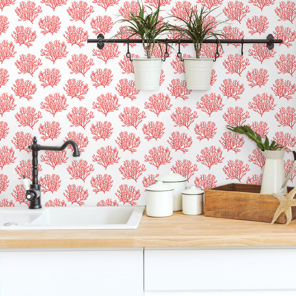 
                  
                    NW38001 coastal coral reef peel and stick removable wallpaper backsplash from NextWall
                  
                