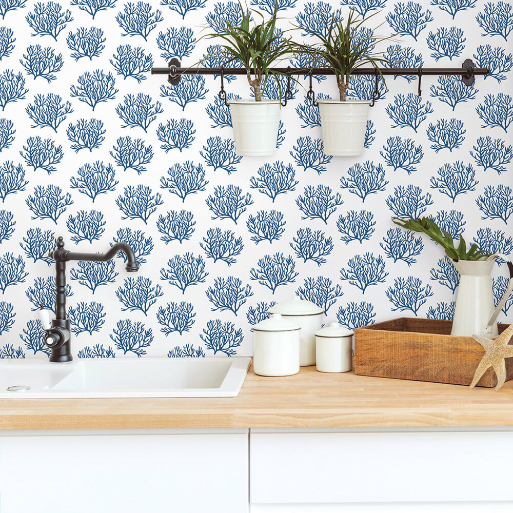 
                  
                    NW38002 coastal coral reef peel and stick removable wallpaper backsplash from NextWall
                  
                