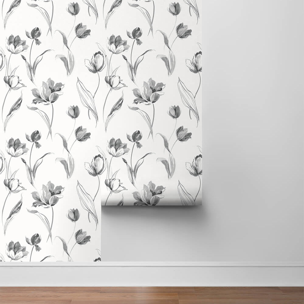 
                  
                    NW38100 Tulip toss floral peel and stick wallpaper roll from NextWall
                  
                