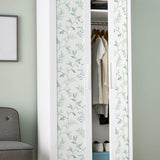 NW38204 watercolor leaf trail botanical peel and stick wallpaper closet from NextWall