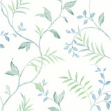 NW38204 watercolor leaf trail botanical peel and stick wallpaper from NextWall