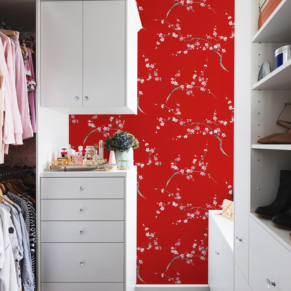 
                  
                    NW38301 cherry blossom floral peel and stick removable wallpaper closet from NextWall
                  
                