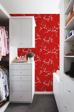 NW38301 cherry blossom floral peel and stick removable wallpaper closet from NextWall