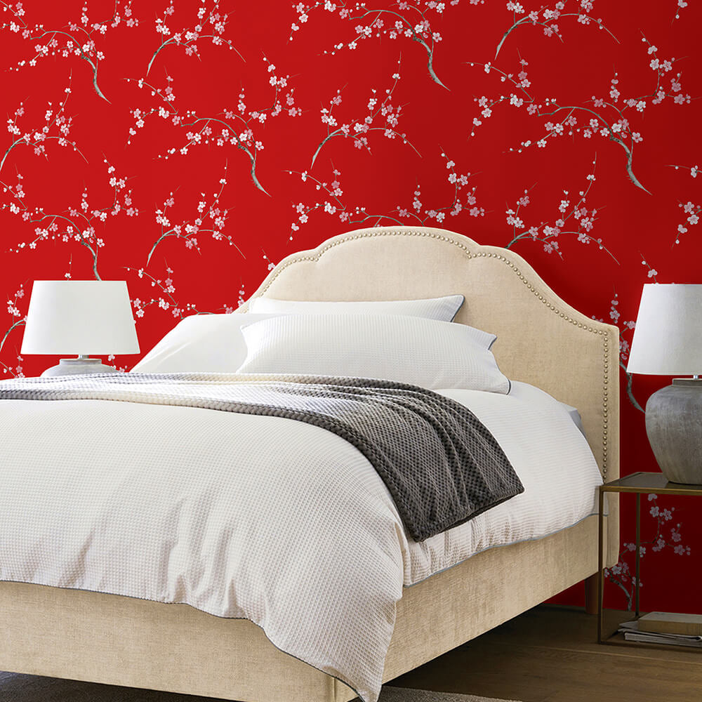 
                  
                    NW38301 cherry blossom floral peel and stick removable wallpaper bedroom from NextWall
                  
                
