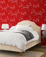 NW38301 cherry blossom floral peel and stick removable wallpaper bedroom from NextWall