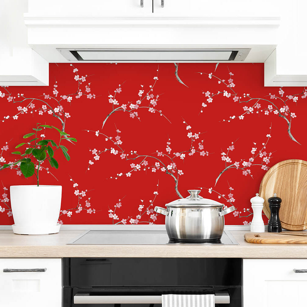 
                  
                    NW38301 cherry blossom floral peel and stick removable wallpaper kitchen from NextWall
                  
                