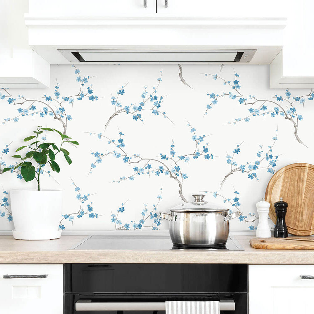 
                  
                    NW38302 cherry blossom floral peel and stick removable wallpaper kitchen from NextWall
                  
                