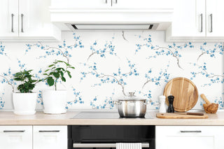 NW38302 cherry blossom floral peel and stick removable wallpaper kitchen from NextWall