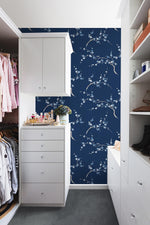 NW38312 cherry blossom floral peel and stick removable wallpaper closet from NextWall