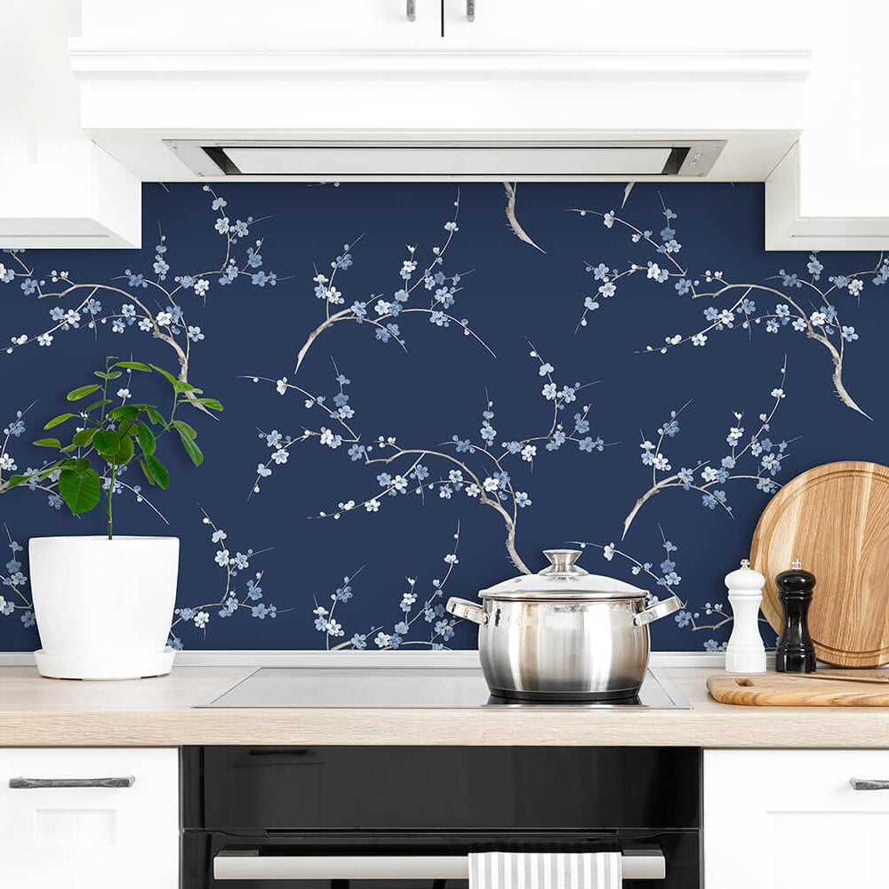 
                  
                    NW38312 cherry blossom floral peel and stick removable wallpaper kitchen from NextWall
                  
                
