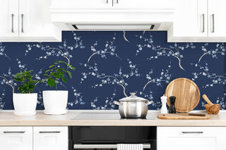 NW38312 cherry blossom floral peel and stick removable wallpaper kitchen from NextWall