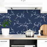 NW38312 cherry blossom floral peel and stick removable wallpaper kitchen from NextWall