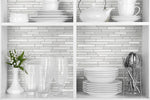 NW38400 faux mosaic tile peel and stick removable wallpaper bookcase from NextWall