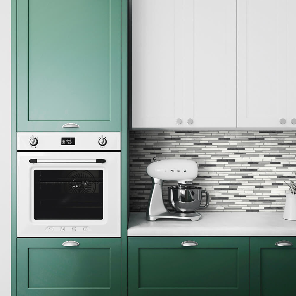 
                  
                    NW38410 faux mosaic tile peel and stick removable wallpaper kitchen from NextWall
                  
                