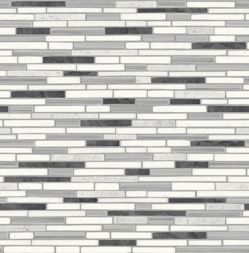 NW38410 faux mosaic tile peel and stick removable wallpaper from NextWall