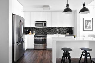 NW38600 inlay hexagon geometric peel and stick removable wallpaper kitchen from NextWall