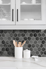 NW38600 inlay hexagon geometric peel and stick removable wallpaper backsplash from NextWall