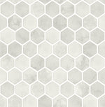 NW38606 inlay hexagon geometric peel and stick removable wallpaper from NextWall