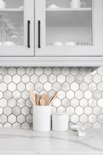 NW38615 inlay hexagon geometric peel and stick removable wallpaper backsplash from NextWall