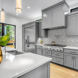 NW38700 marble hexagon faux peel and stick wallpaper kitchen from NextWall