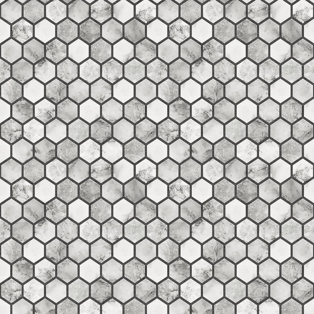 
                  
                    NW38700 marble hexagon faux peel and stick wallpaper from NextWall
                  
                