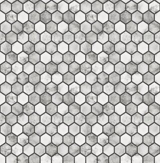 NW38700 marble hexagon faux peel and stick wallpaper from NextWall