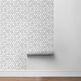 NW38710 marble hexagon faux peel and stick wallpaper roll from NextWall