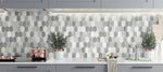NW38803 brushed hex faux tile peel and stick removable wallpaper backsplash from NextWall