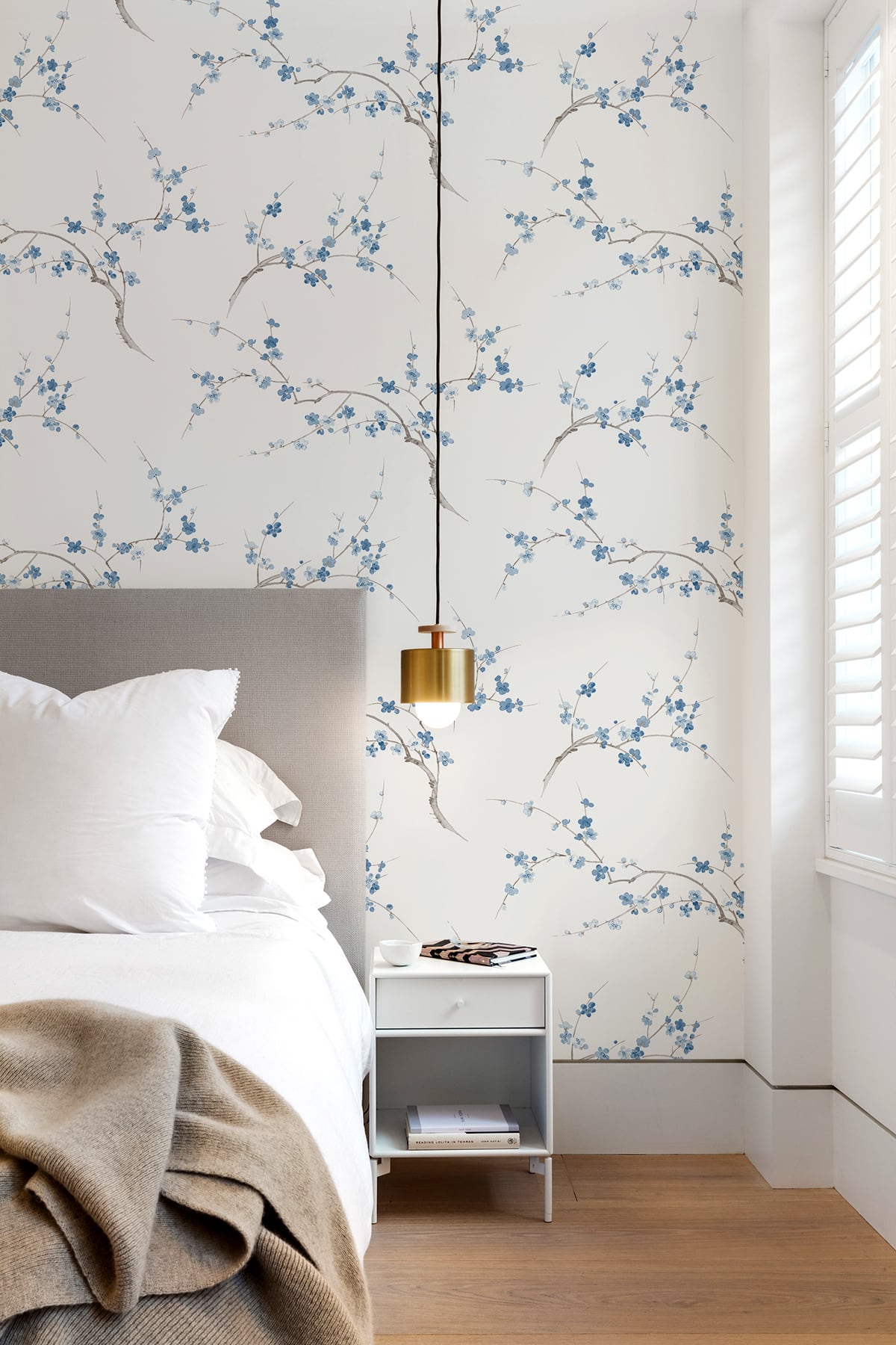NW38302 cherry blossom floral peel and stick removable wallpaper bedroom decor from NextWall