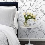 NW39000 delicate branches botanical peel and stick removable wallpaper bedroom from NextWall