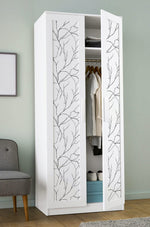 NW39000 delicate branches botanical peel and stick removable wallpaper closet from NextWall