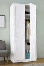 NW39008 delicate branches botanical peel and stick removable wallpaper closet from NextWall
