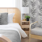 NW39100 leaf stripe botanical peel and stick removable wallpaper bedroom from NextWall