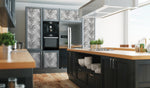 NW39100 leaf stripe botanical peel and stick removable wallpaper kitchen from NextWall