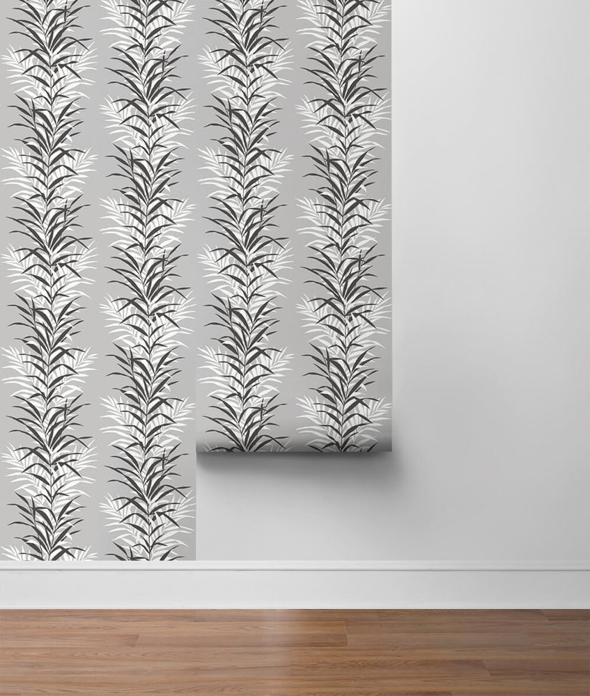 NW39100 leaf stripe botanical peel and stick removable wallpaper roll from NextWall