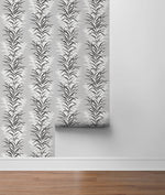 NW39100 leaf stripe botanical peel and stick removable wallpaper roll from NextWall
