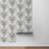 NW39100 leaf stripe botanical peel and stick removable wallpaper roll from NextWall