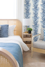 NW39102 leaf stripe botanical peel and stick removable wallpaper bedroom from NextWall