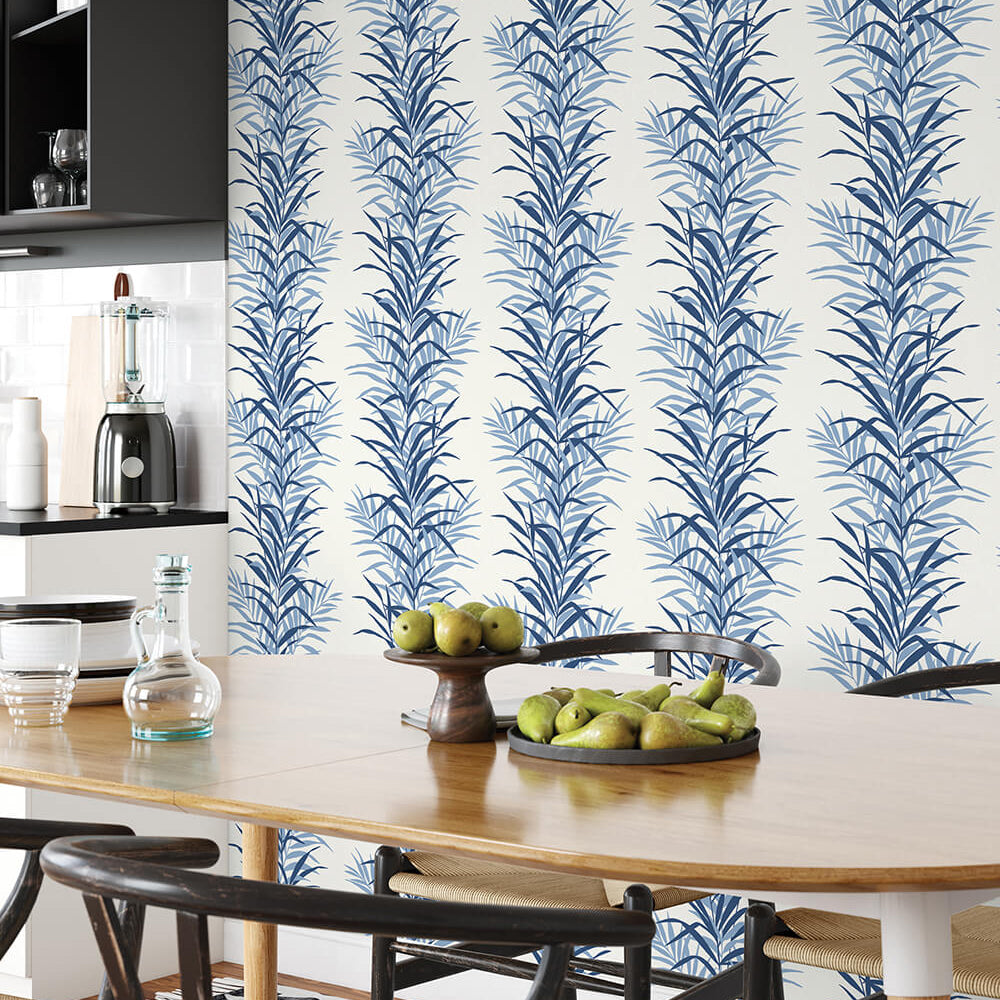 
                  
                    NW39102 leaf stripe botanical peel and stick removable wallpaper dining room from NextWall
                  
                