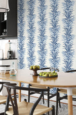 NW39102 leaf stripe botanical peel and stick removable wallpaper dining room from NextWall