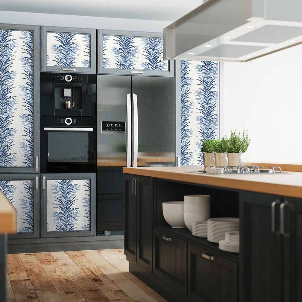
                  
                    NW39102 leaf stripe botanical peel and stick removable wallpaper kitchen from NextWall
                  
                