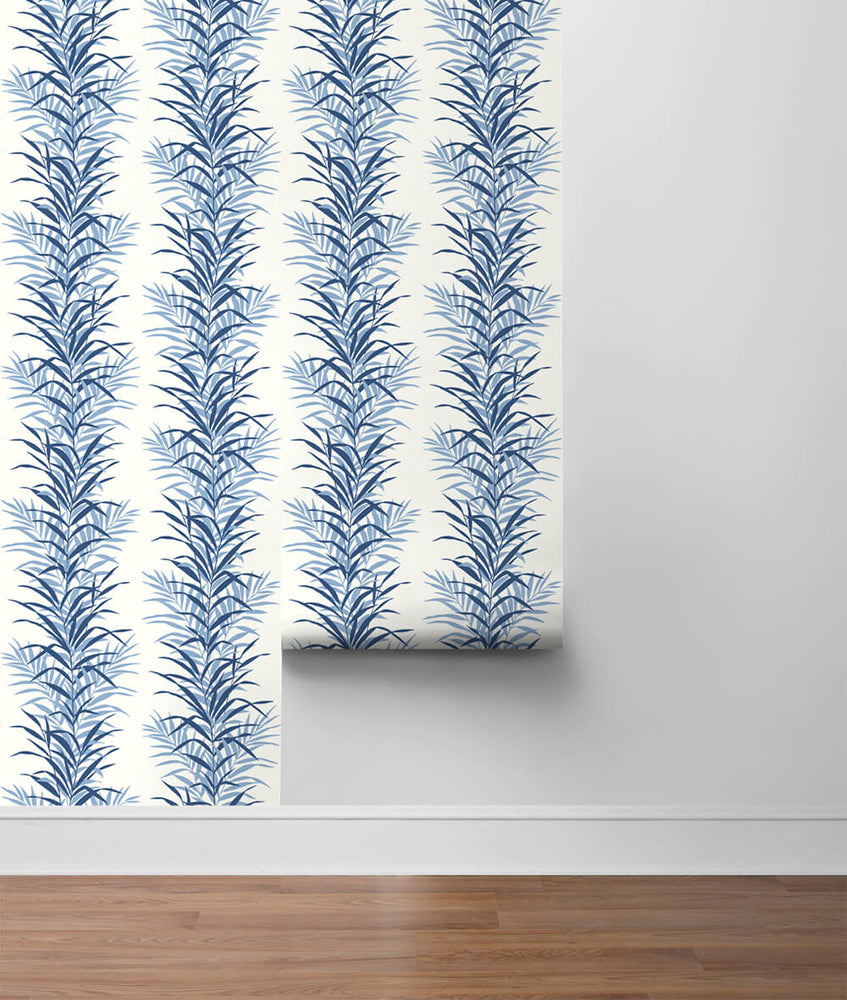 NW39102 leaf stripe botanical peel and stick removable wallpaper roll from NextWall