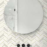NW39205 faux chevron marble tile peel and stick removable wallpaper bathroom from NextWall