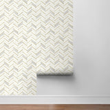 NW39205 faux chevron marble tile peel and stick removable wallpaper roll from NextWall