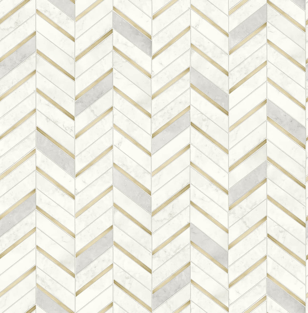 Chevron Marble Tile Peel and Stick Removable Wallpaper